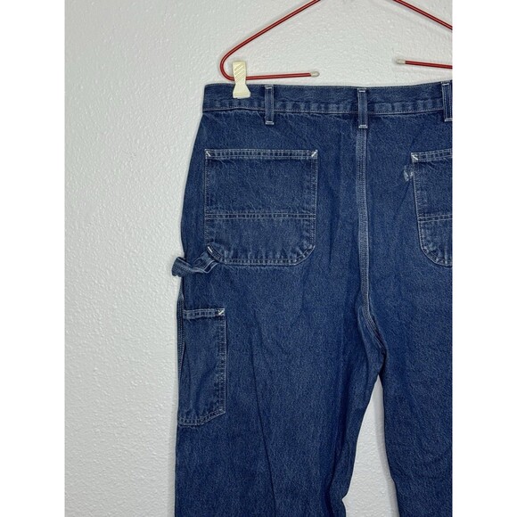 Vintage Carhartt Jeans Mens 37x33 Blue Carpenter Dark Wash Workwear B13DST Y2K - Picture 9 of 16